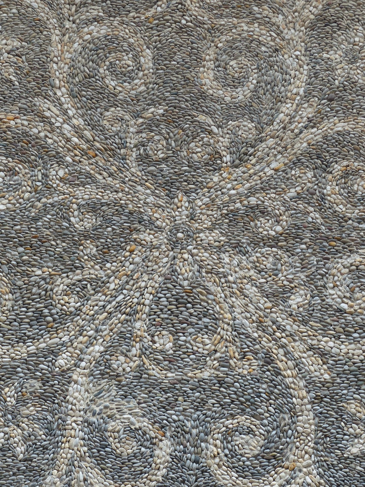 Stone floor hellbrunn pebble mosaic