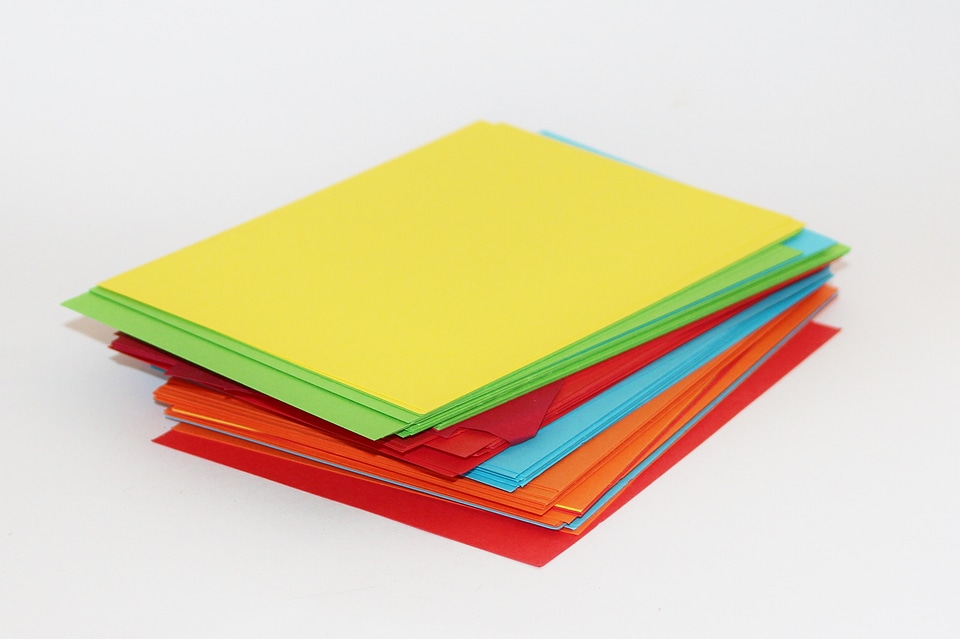 Colorful paper cards colorful