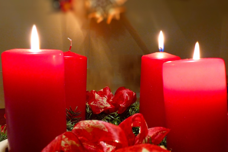 Christmas time lights candles