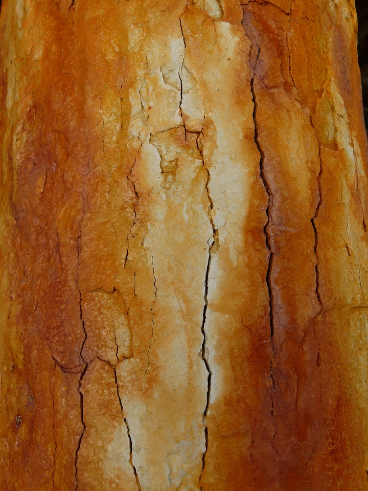 Metal deposit rusty red