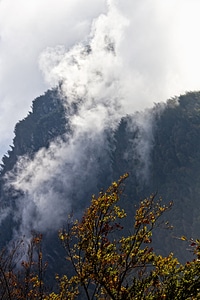 Switzerland mountain foggy photo