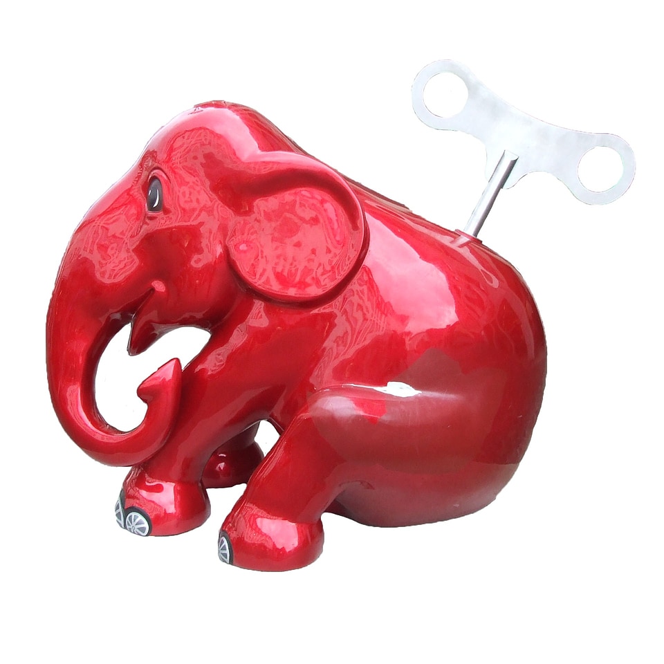 Elephant parade trier red elephant art
