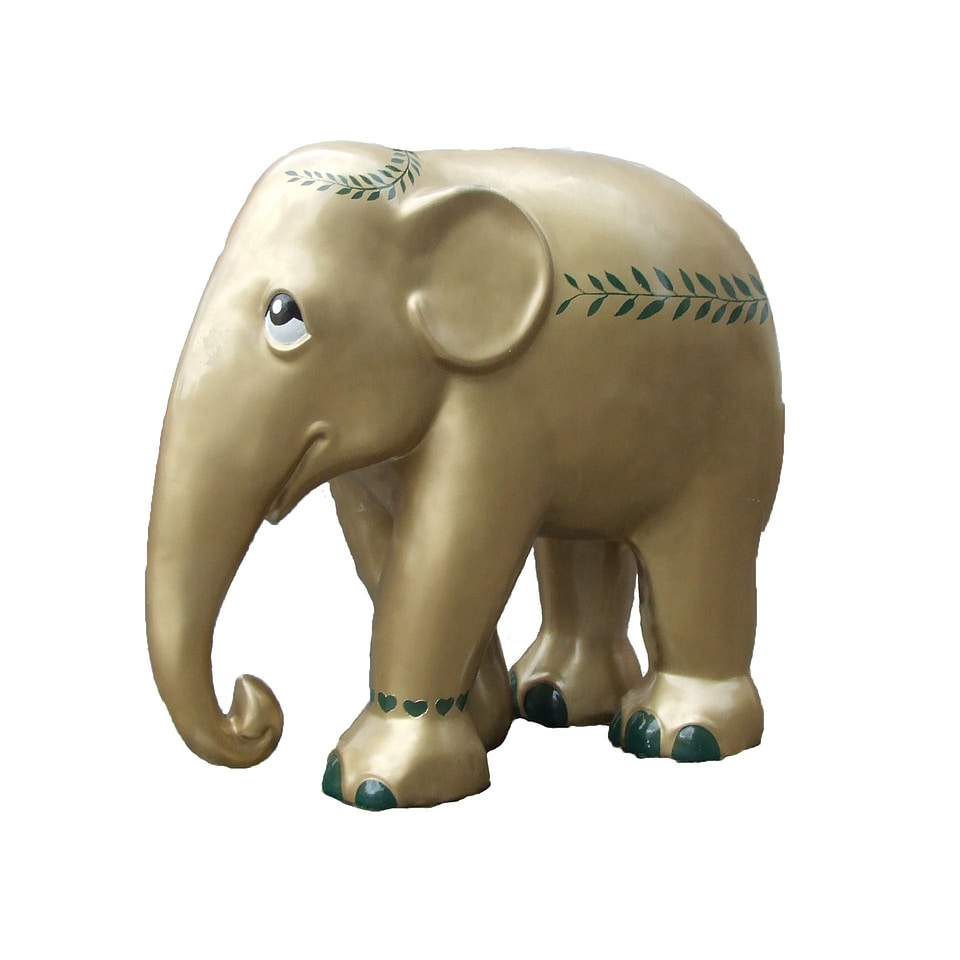 Elephant parade trier golden elephant art