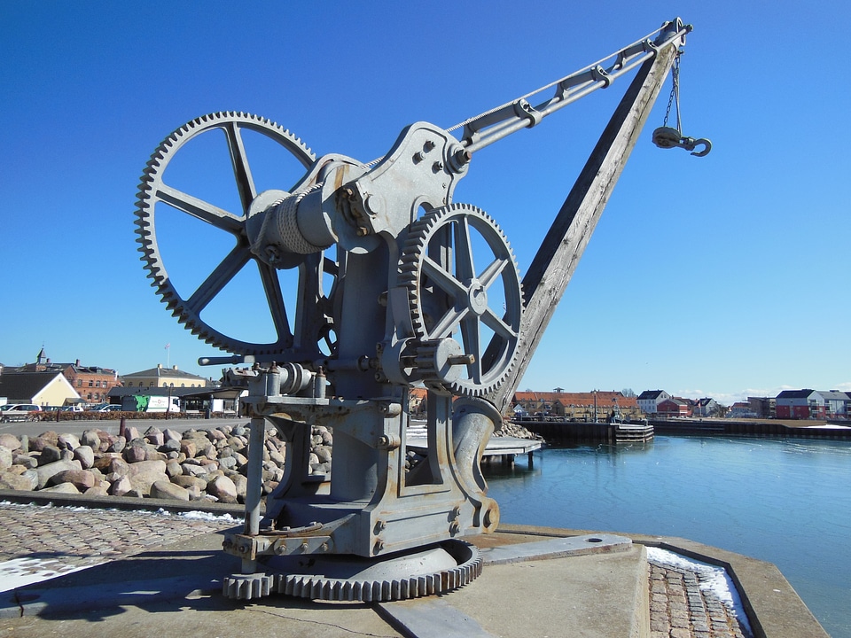 Gear metal gray crane