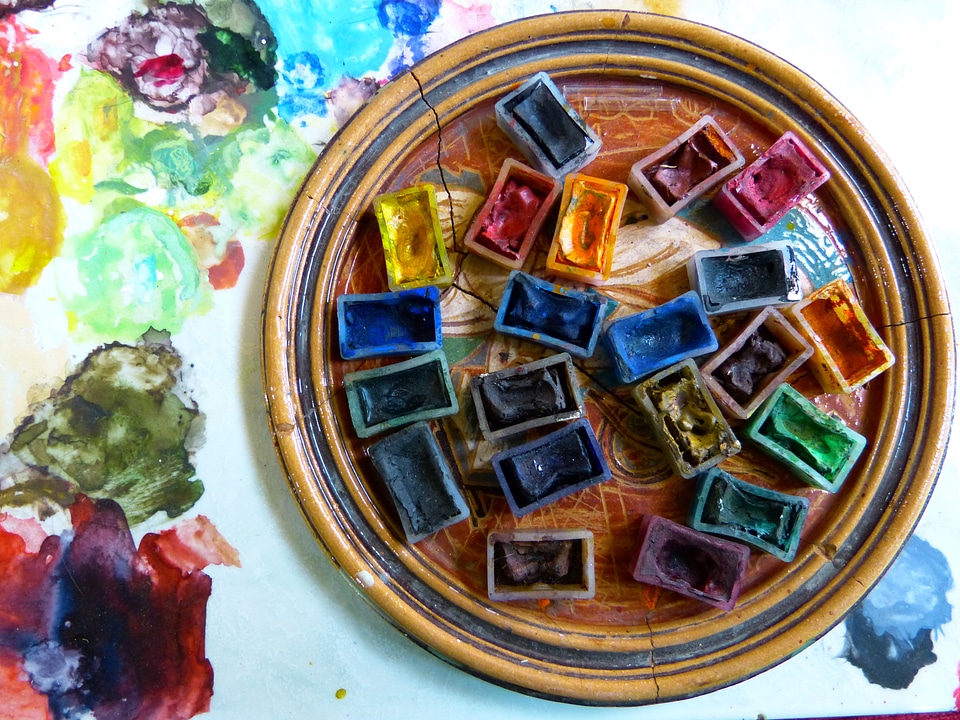 Colorful art watercolour painting