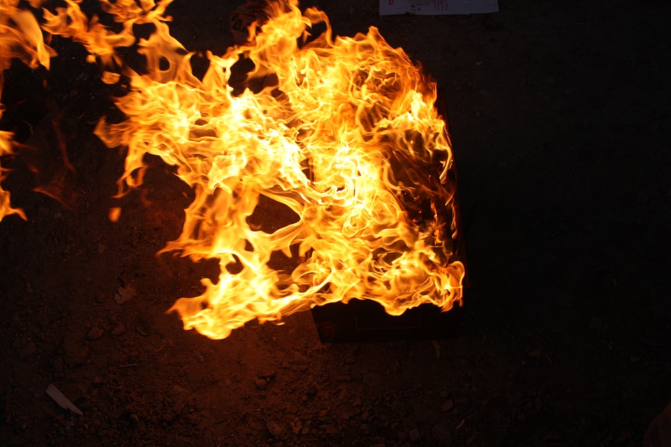 Flame yellow the dance of the flame