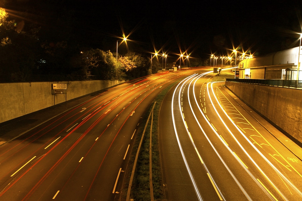 Motion long exposure at night photo