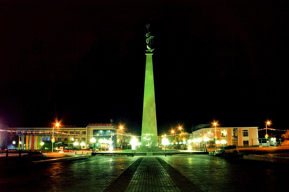 Tower buildings night photo