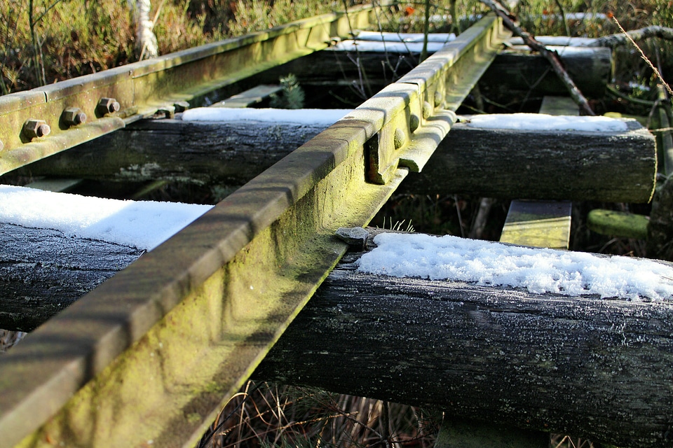 Old shut down railway tracks
