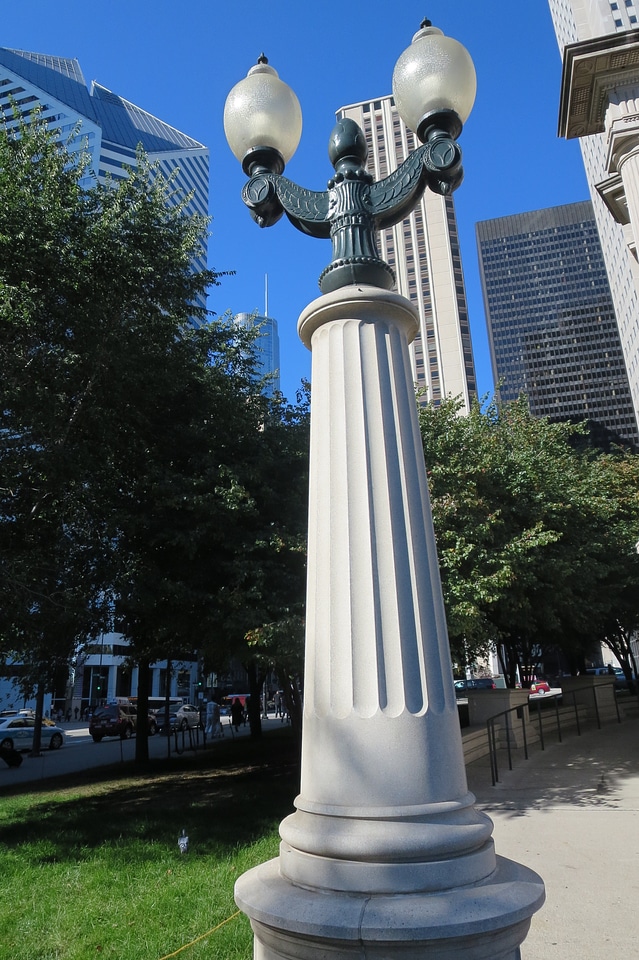 Lamp post city chicago photo