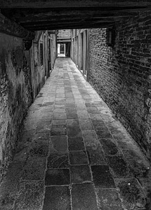 Inside black passage