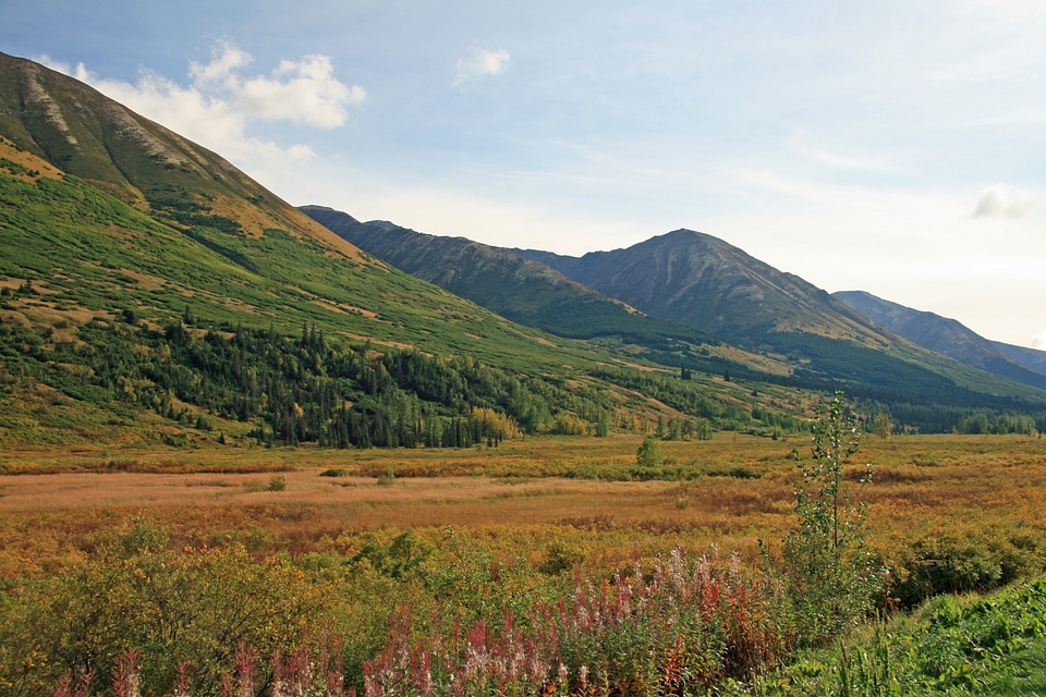 Mountains tundra sky