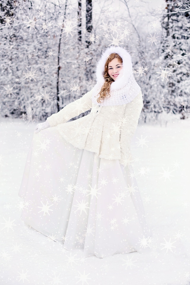 Laughing girl winter