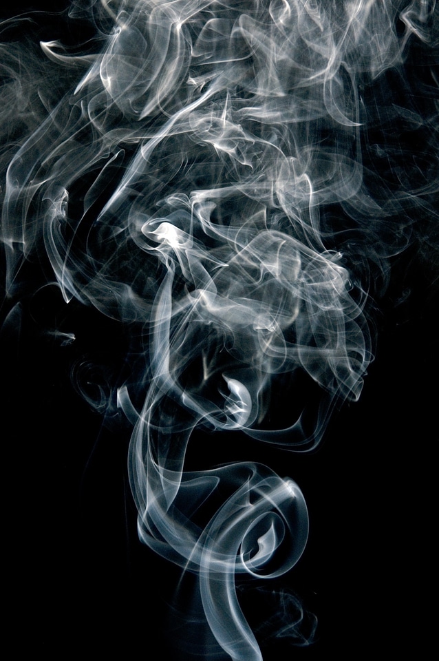 White curve cigarette smoke