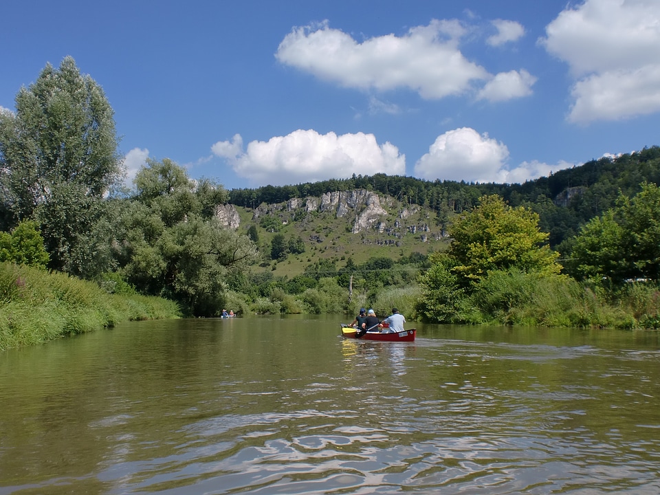 Boat trip canoeing river