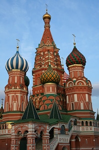 Onion dome cupolas nine chapels combined russia photo