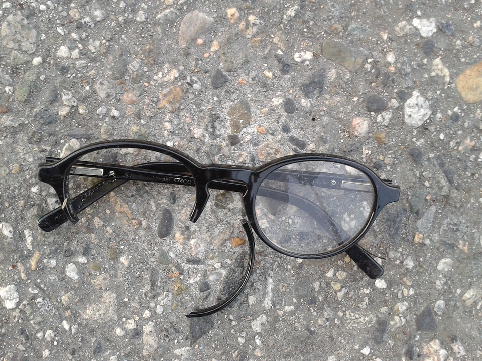 Broken pavement crushed
