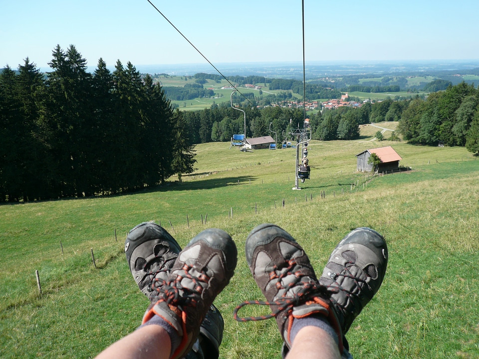 View chairlift alpine boots