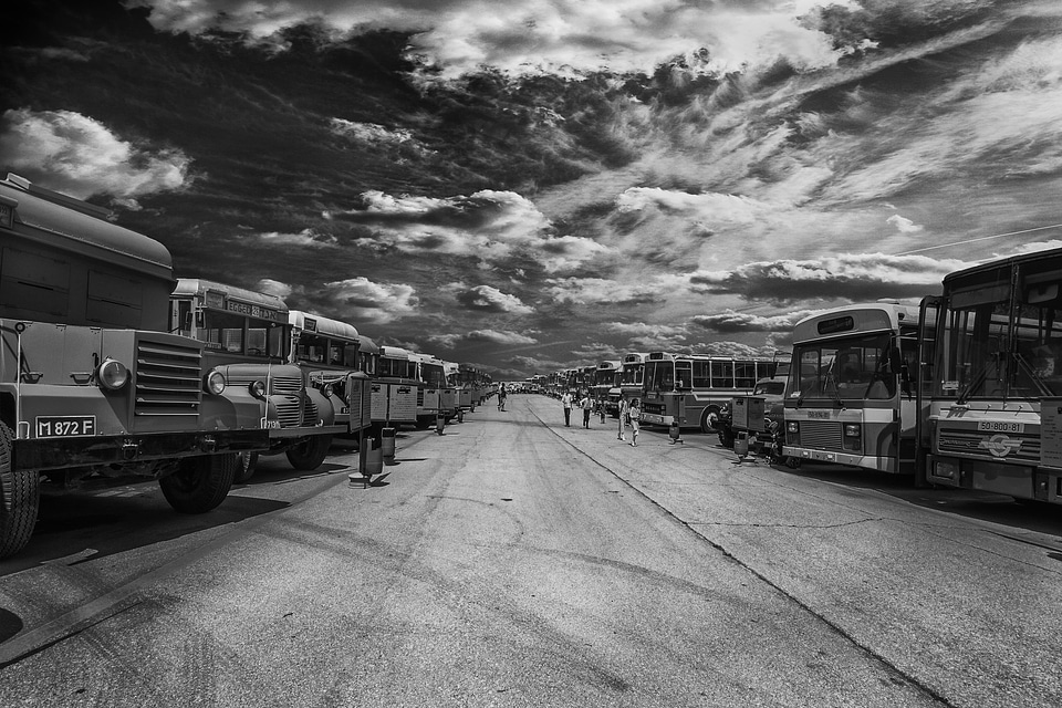 Tel aviv gray garage gray bus