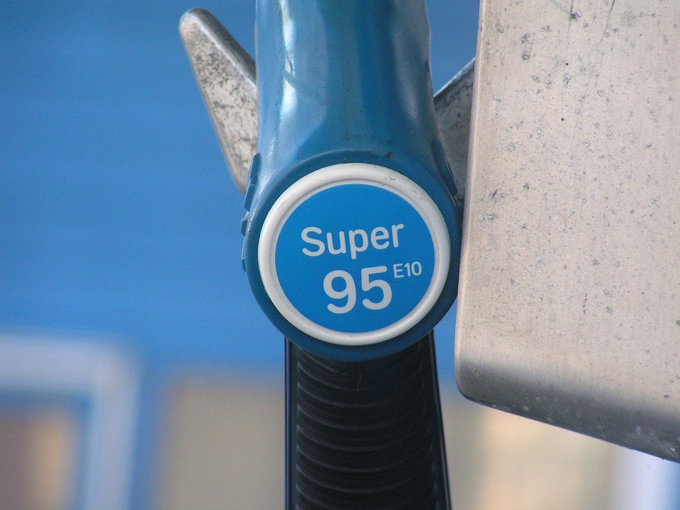 Refueling gasoline blue