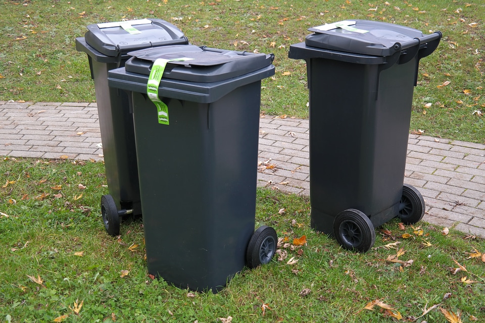 Garbage ton waste bins photo