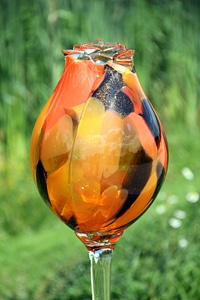 Art glass glass flower