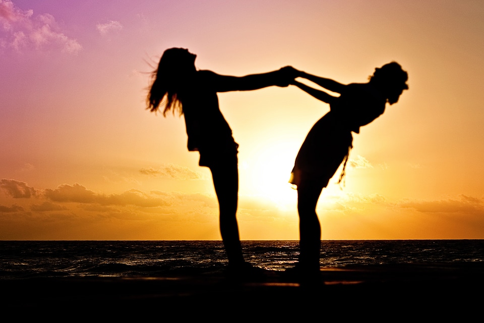 Sunrise women beach