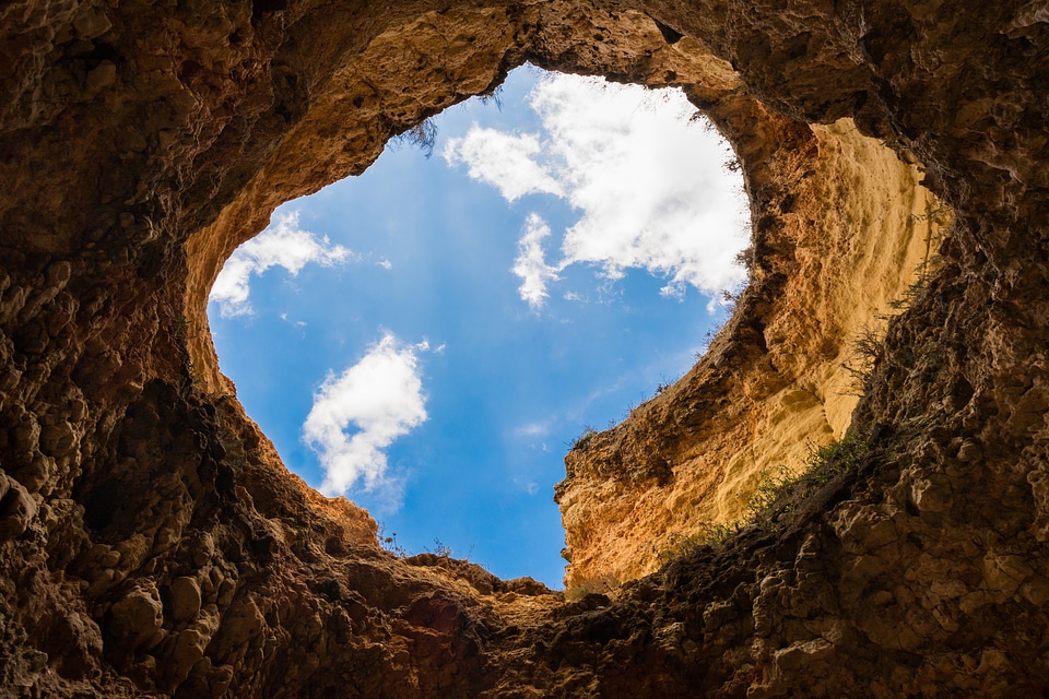 Blue sky sunny geology
