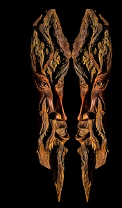 Carving wood picture portrait