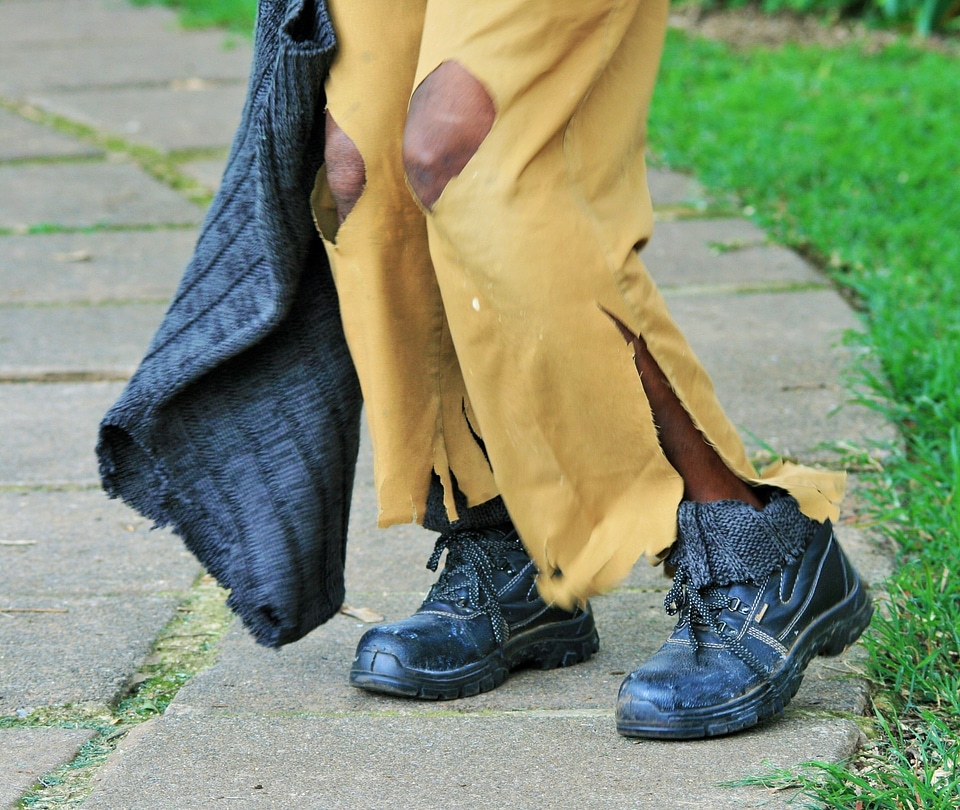 Torn clothing dirty