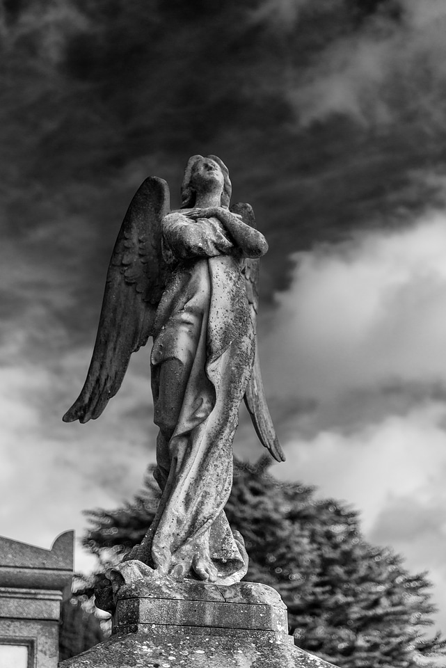 Creepy gravestone memorial