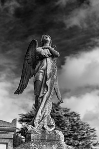 Creepy gravestone memorial photo