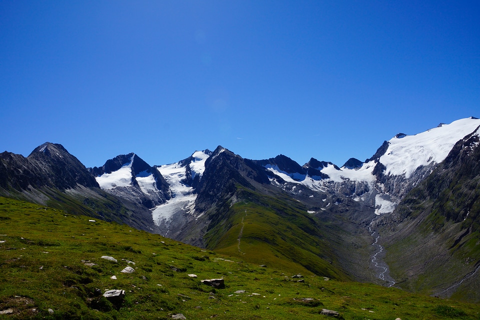 Sky blue mountain meadows