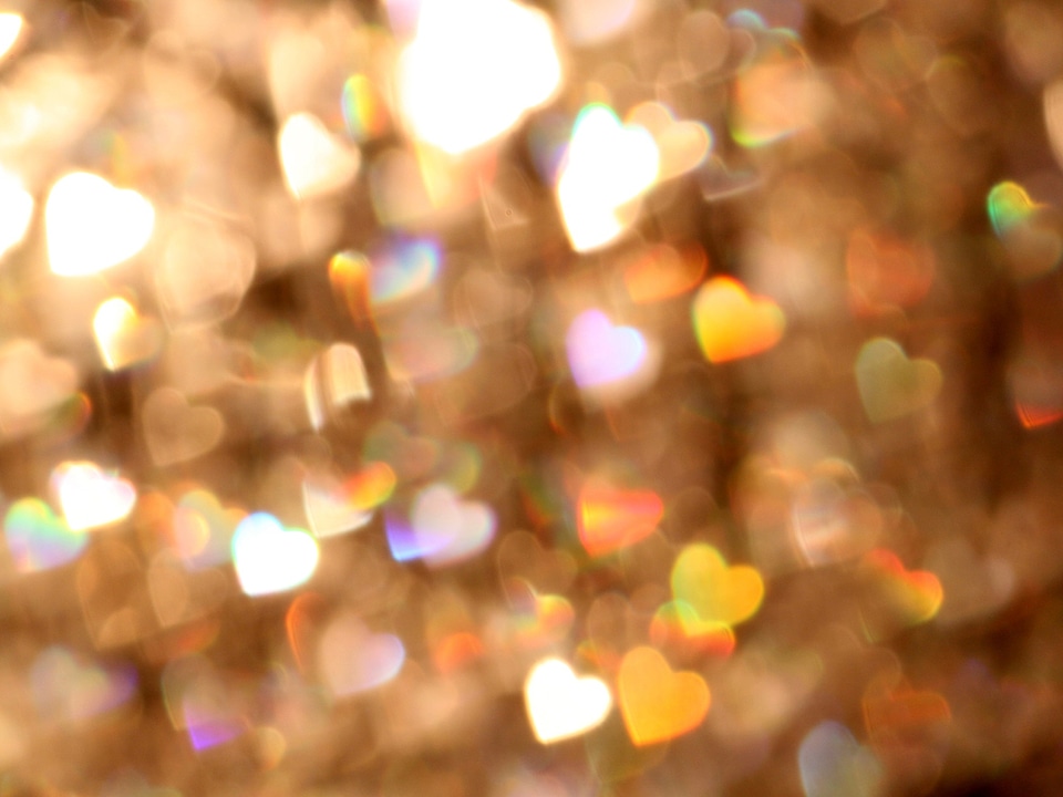 Background hearts shine