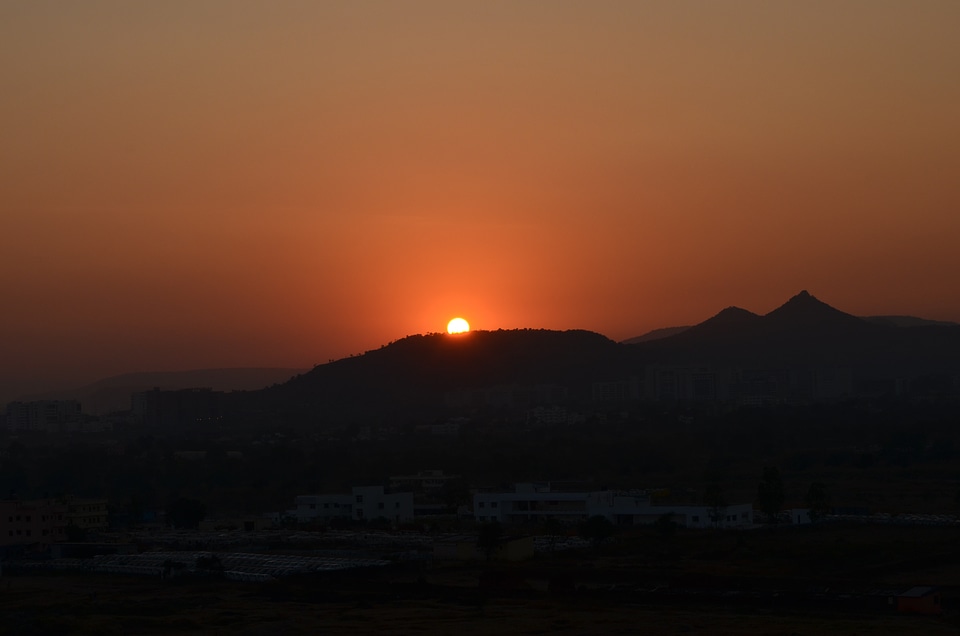 Sky glow orange