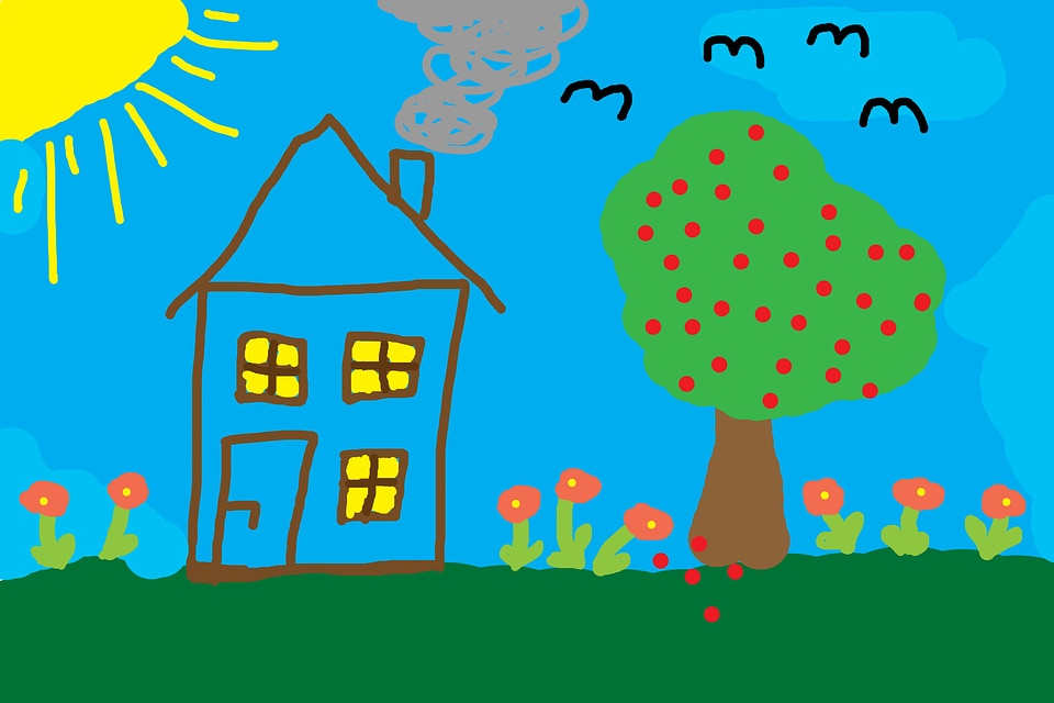 Tree meadow colorful
