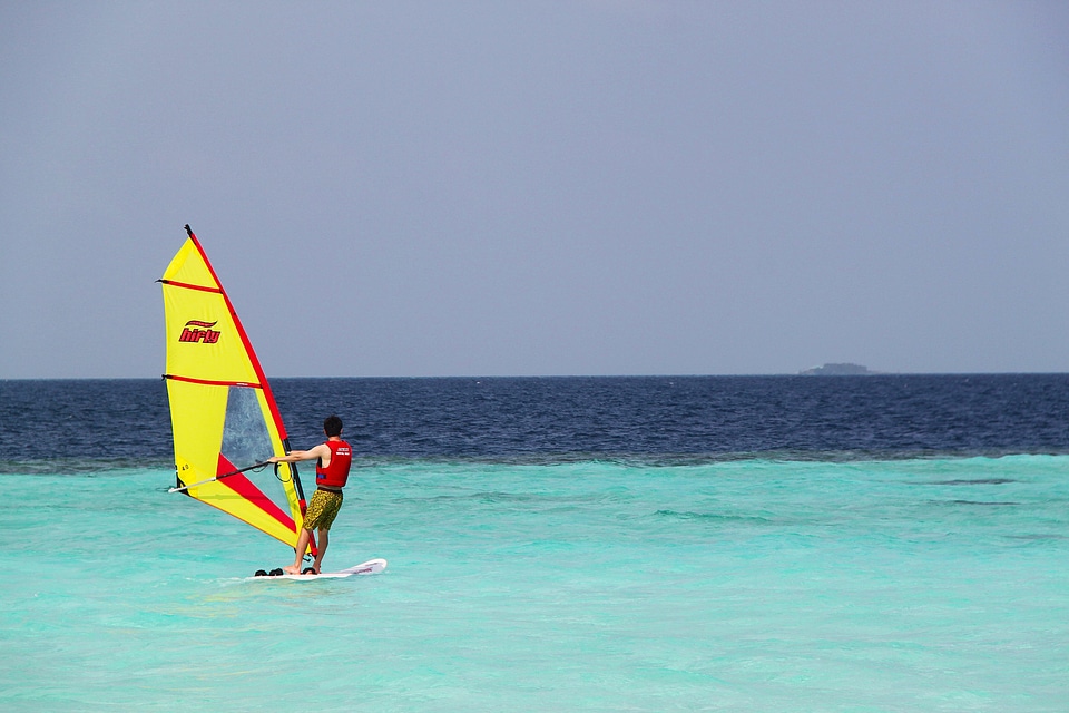 Man water sports clear water