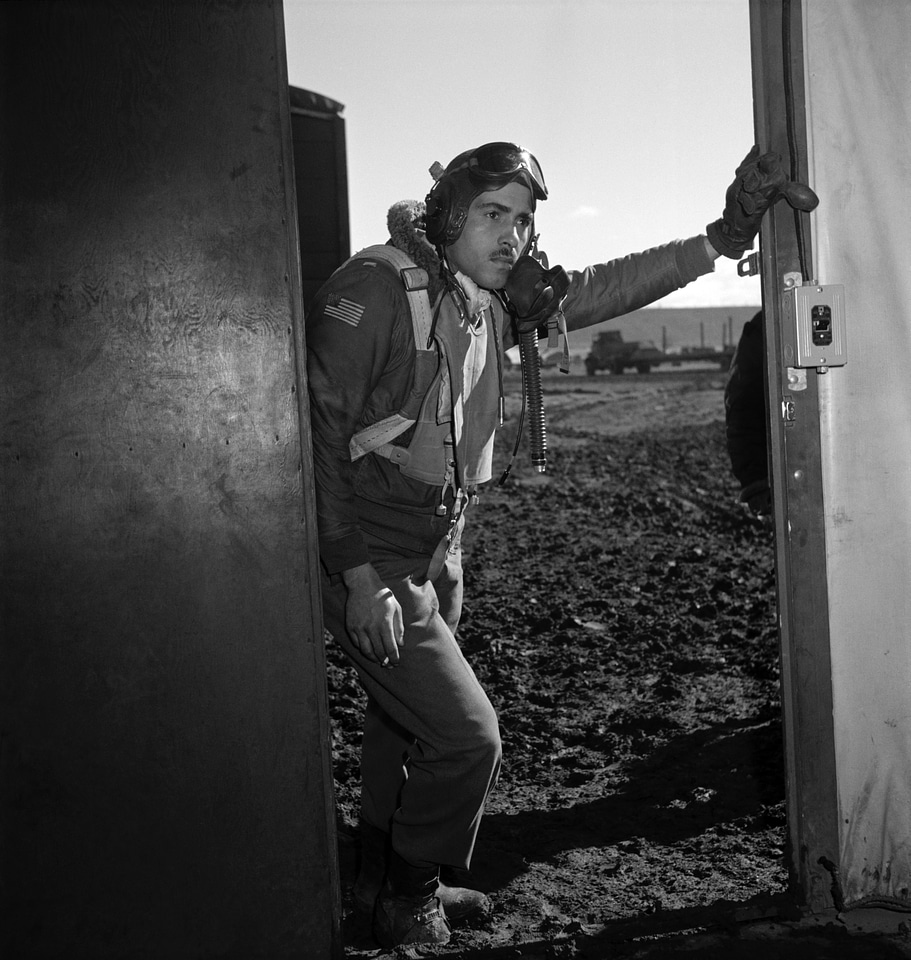 Man black and white world war ii