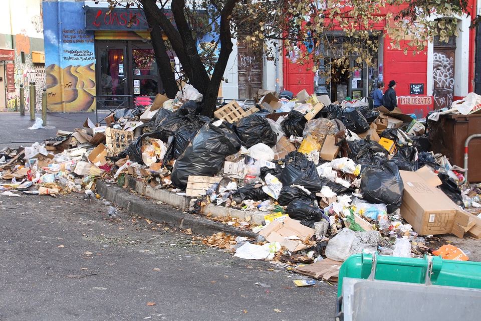 Waste pile marseille france
