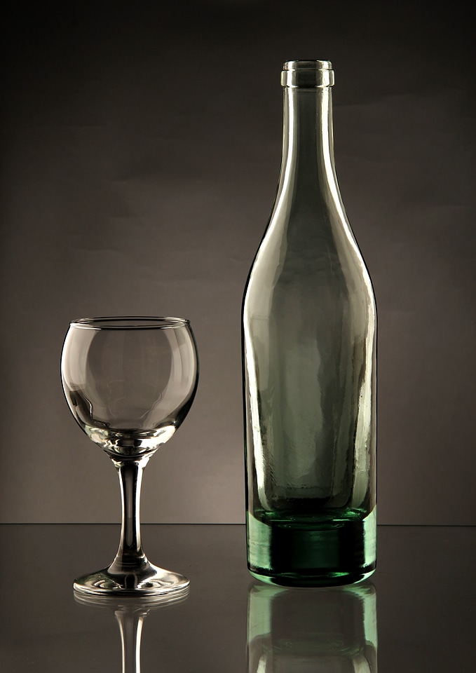 Transparent elegant brown wine