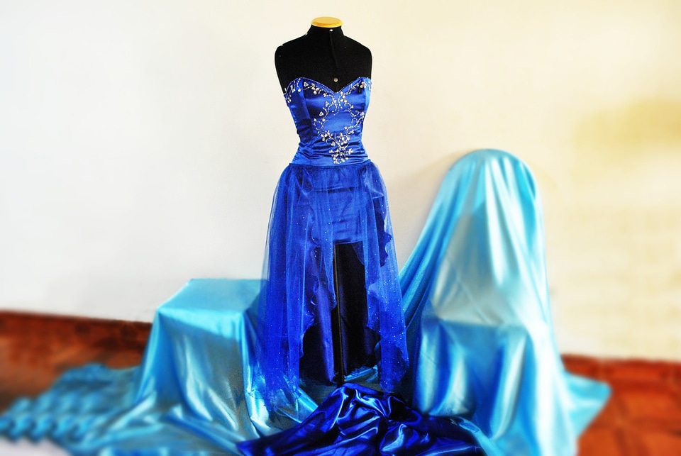 Dress blue fabric