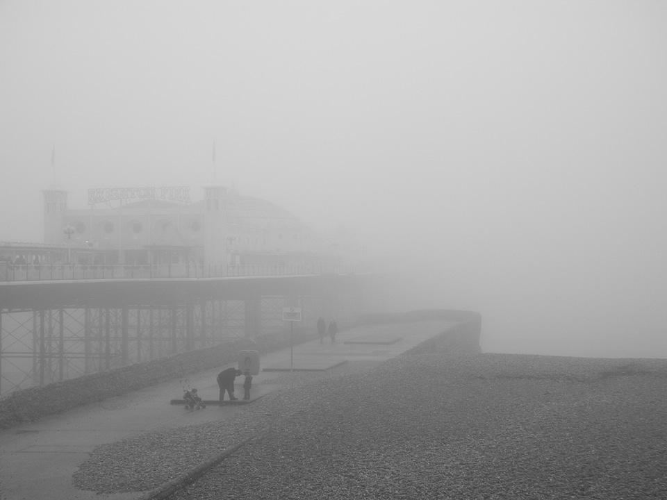 Pier mysterious cloudy