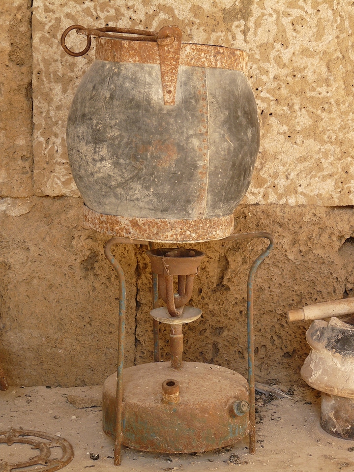 Rusted gas cooker boiler