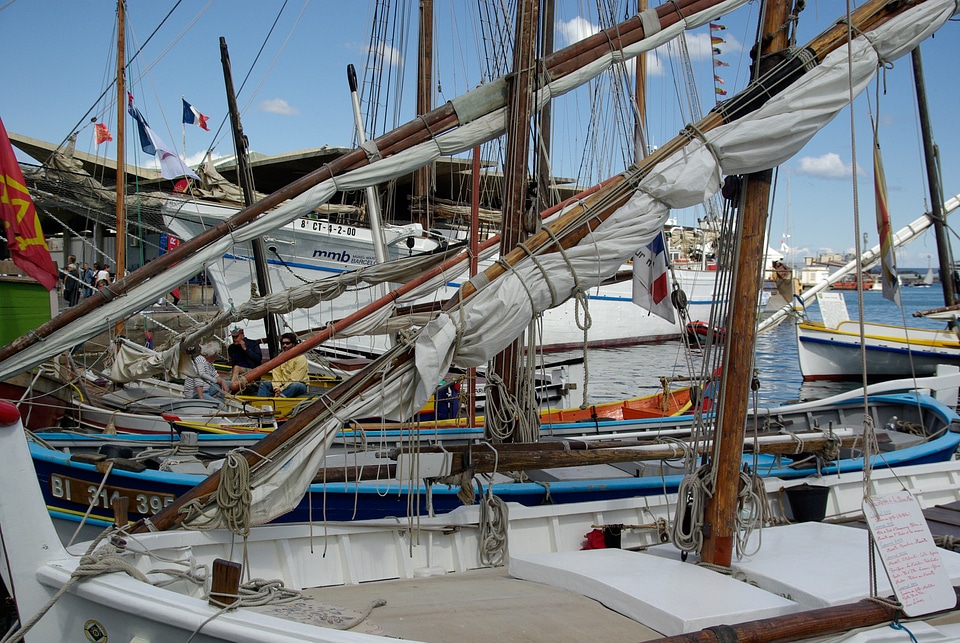 Sailboats port mediterranean