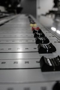 Music mixing console slider