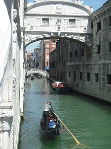 Gondolier bridge of sighs lagoon photo