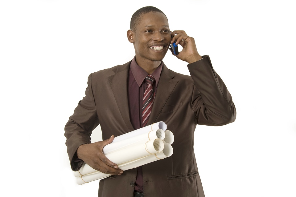 Businessman african phone