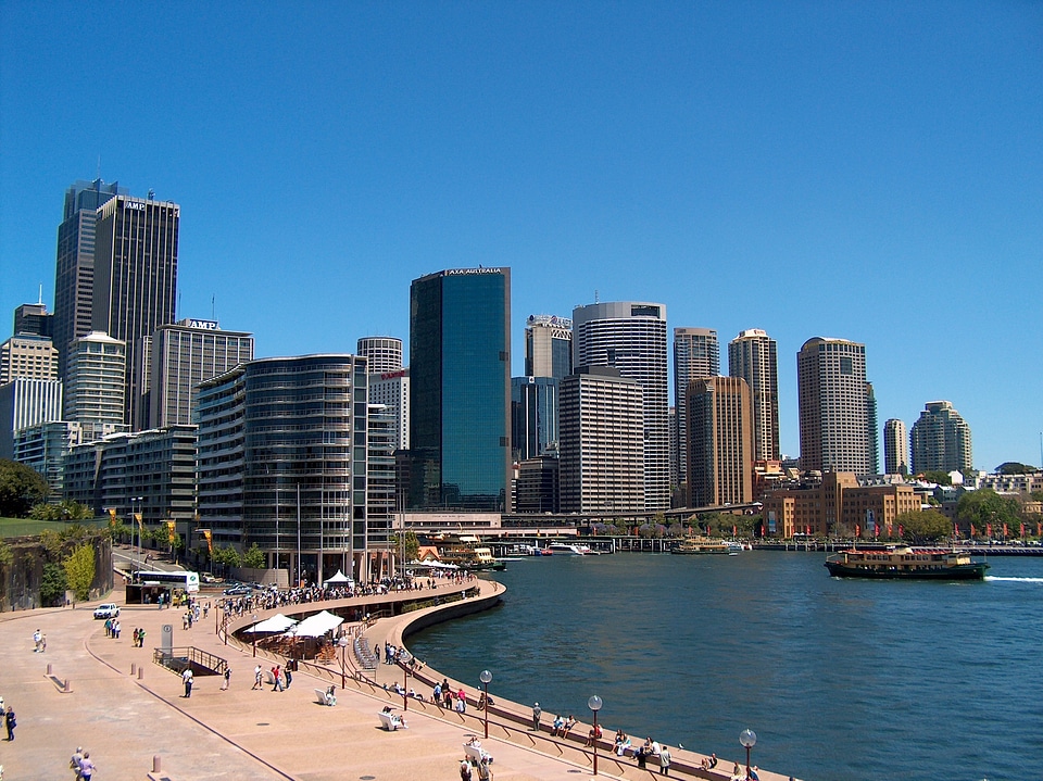Beach skyline city