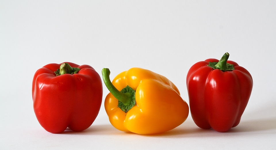 Food red pepper yellow peppers photo