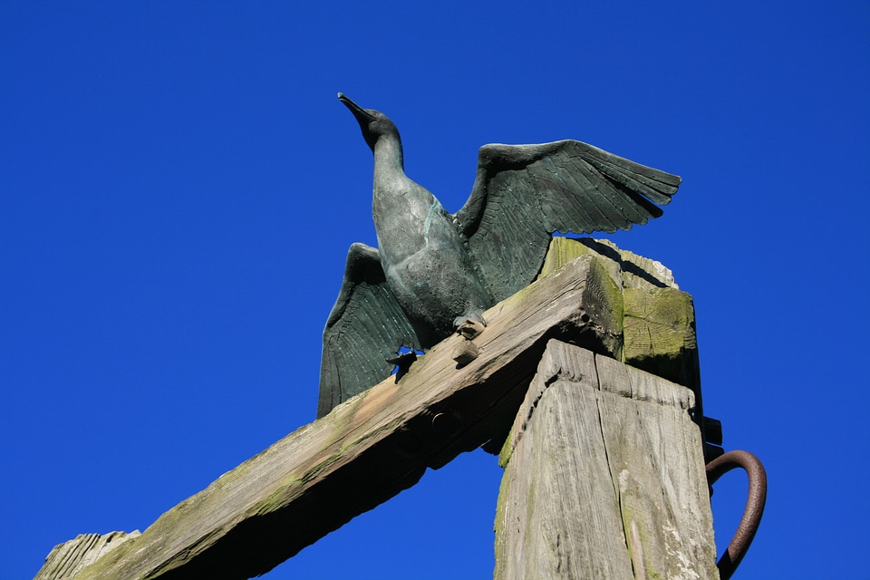 Wood statue seaside